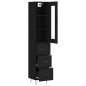 vidaXL Aparador de madera contrachapada negro 34,5x34x180 cm vidaXL Aparador de madera contrachapada negro 34,5x34x180 cm