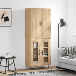 vidaXL Aparador alto madera contrachapada color roble 69,5x34x180 cm