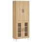vidaXL Aparador alto madera contrachapada color roble 69,5x34x180 cm