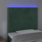vidaXL Cabecero con luces LED terciopelo verde oscuro 100x5x118/128 cm vidaXL Cabecero con luces LED terciopelo verde oscuro 100x5x118/128 cm