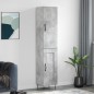vidaXL Aparador de madera contrachapada gris hormigón 34,5x34x180 cm