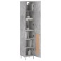 vidaXL Aparador de madera contrachapada gris hormigón 34,5x34x180 cm