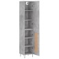 vidaXL Aparador de madera contrachapada gris hormigón 34,5x34x180 cm