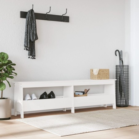 vidaXL Banco de recibidor madera maciza de pino blanco 160x28x45 cm