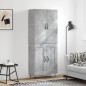 vidaXL Aparador alto madera contrachapada gris hormigón 69,5x34x180 cm vidaXL Aparador alto madera contrachapada gris hormigón 69,5x34x180 cm