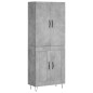 vidaXL Aparador alto madera contrachapada gris hormigón 69,5x34x180 cm vidaXL Aparador alto madera contrachapada gris hormigón 69,5x34x180 cm