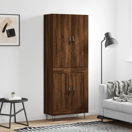 vidaXL Aparador alto madera contrachapada marrón roble 69,5x34x180 cm