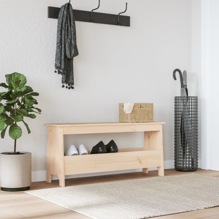 vidaXL Banco de recibidor madera maciza de pino 100x28x45 cm