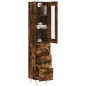 vidaXL Aparador de madera contrachapada roble ahumado 34,5x34x180 cm vidaXL Aparador de madera contrachapada roble ahumado 34,5x34x180 cm