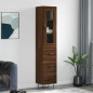 vidaXL Aparador alto madera contrachapada roble marrón 34,5x34x180 cm vidaXL Aparador alto madera contrachapada roble marrón 34,5x34x180 cm