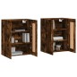 vidaXL Armarios de pared 2 uds madera de ingeniería roble ahumado vidaXL Armarios de pared 2 uds madera de ingeniería roble ahumado