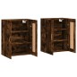 vidaXL Armarios de pared 2 uds madera de ingeniería roble ahumado vidaXL Armarios de pared 2 uds madera de ingeniería roble ahumado