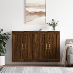 vidaXL Armarios de pared 2 uds madera de ingeniería marrón roble