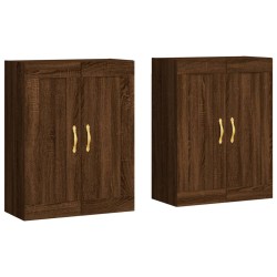 vidaXL Armarios de pared 2 uds madera de ingeniería marrón roble