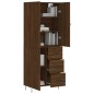 vidaXL Aparador alto madera contrachapada marrón roble 69,5x34x180 cm vidaXL Aparador alto madera contrachapada marrón roble 69,5x34x180 cm