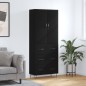 vidaXL Aparador alto madera contrachapada negro 69,5x34x180 cm vidaXL Aparador alto madera contrachapada negro 69,5x34x180 cm