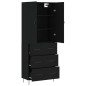vidaXL Aparador alto madera contrachapada negro 69,5x34x180 cm vidaXL Aparador alto madera contrachapada negro 69,5x34x180 cm