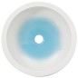 vidaXL Lavabo sobre encimera redondo cerámica blanco y azul Φ41x14 cm vidaXL Lavabo sobre encimera redondo cerámica blanco y azul Φ41x14 cm