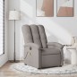 vidaXL Sillón de masaje reclinable de tela gris taupé