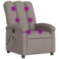vidaXL Sillón de masaje reclinable de tela gris taupé
