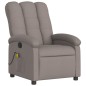 vidaXL Sillón de masaje reclinable de tela gris taupé