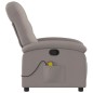 vidaXL Sillón de masaje reclinable de tela gris taupé