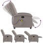 vidaXL Sillón de masaje reclinable de tela gris taupé