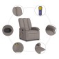 vidaXL Sillón de masaje reclinable de tela gris taupé