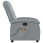 vidaXL Sillón reclinable de masaje de tela gris claro