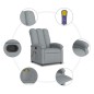 vidaXL Sillón reclinable de masaje de tela gris claro