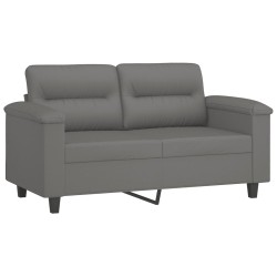 vidaXL Sofá de 2 plazas de tela de microfibra gris oscuro 120 cm