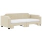 vidaXL Sofá cama nido con colchón tela crema 100x200 cm vidaXL Sofá cama nido con colchón tela crema 100x200 cm