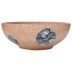 vidaXL Lavabo sobre encimera redondo cerámica marrón y azul Φ41x14 cm