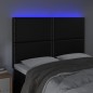 vidaXL Cabecero con luces LED cuero sintético negro 144x5x118/128 cm vidaXL Cabecero con luces LED cuero sintético negro 144x5x118/128 cm