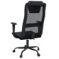 vidaXL Silla de oficina altura ajustable tela malla y cuero PE negro vidaXL Silla de oficina altura ajustable tela malla y cuero PE negro