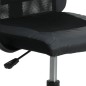 vidaXL Silla de oficina altura ajustable tela malla y cuero PE negro vidaXL Silla de oficina altura ajustable tela malla y cuero PE negro