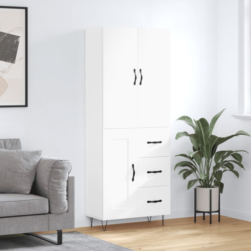 vidaXL Aparador alto madera contrachapada blanco 69,5x34x180 cm vidaXL Aparador alto madera contrachapada blanco 69,5x34x180 cm