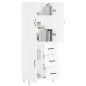 vidaXL Aparador alto madera contrachapada blanco 69,5x34x180 cm vidaXL Aparador alto madera contrachapada blanco 69,5x34x180 cm
