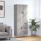 vidaXL Aparador alto madera contrachapada gris sonoma 69,5x34x180 cm vidaXL Aparador alto madera contrachapada gris sonoma 69,5x34x180 cm