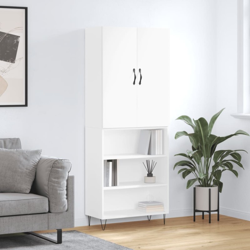 vidaXL Aparador alto madera contrachapada blanco 69,5x34x180 cm vidaXL Aparador alto madera contrachapada blanco 69,5x34x180 cm