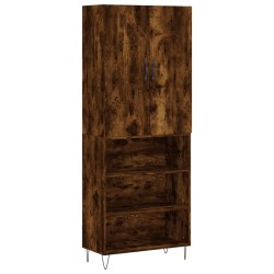 vidaXL Aparador alto madera contrachapada roble ahumado 69,5x34x180 cm