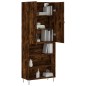 vidaXL Aparador alto madera contrachapada roble ahumado 69,5x34x180 cm vidaXL Aparador alto madera contrachapada roble ahumado 69,5x34x180 cm