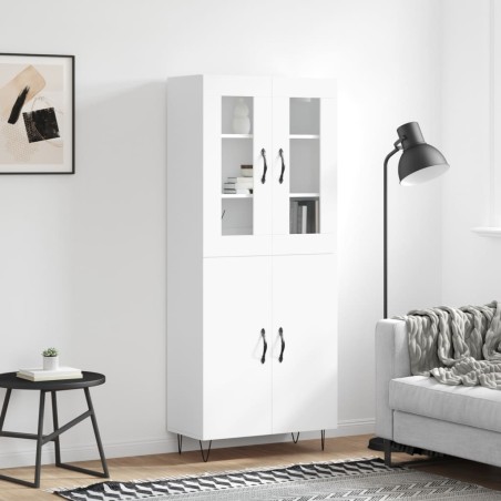 vidaXL Aparador alto madera contrachapada blanco 69,5x34x180 cm