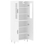 vidaXL Aparador alto madera contrachapada blanco 69,5x34x180 cm vidaXL Aparador alto madera contrachapada blanco 69,5x34x180 cm