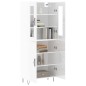 vidaXL Aparador alto madera contrachapada blanco brillo 69,5x34x180 cm