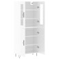 vidaXL Aparador alto madera contrachapada blanco brillo 69,5x34x180 cm