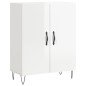 vidaXL Aparador alto madera contrachapada blanco brillo 69,5x34x180 cm
