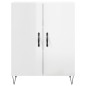 vidaXL Aparador alto madera contrachapada blanco brillo 69,5x34x180 cm