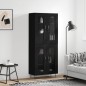 vidaXL Aparador alto madera contrachapada negro 69,5x34x180 cm vidaXL Aparador alto madera contrachapada negro 69,5x34x180 cm