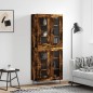 vidaXL Aparador alto madera contrachapada roble ahumado 69,5x34x180 cm vidaXL Aparador alto madera contrachapada roble ahumado 69,5x34x180 cm